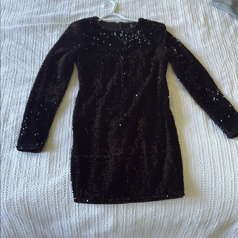 H&M Shimmering Black Sequin Midi Dress